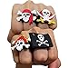 Armshield Pirate Rings for Kids 24pc Birthday Party Favors Skull Crossbone Toy Rings (24 Rings)