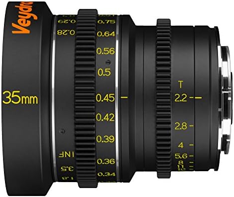 Veydra V1-35T22SONYEM Mini Prime 35mm T2.2 Sony E Metric Cinema Lens with Manual Focus, Black