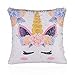 Merrycolor Mermaid Pillow Cover, Unicorn Gifts for Girls Sequin Pillow Cover Throw Cushion Case Decorative Pillowcase That Change Color (Unicorn E -Purple Sequin)
