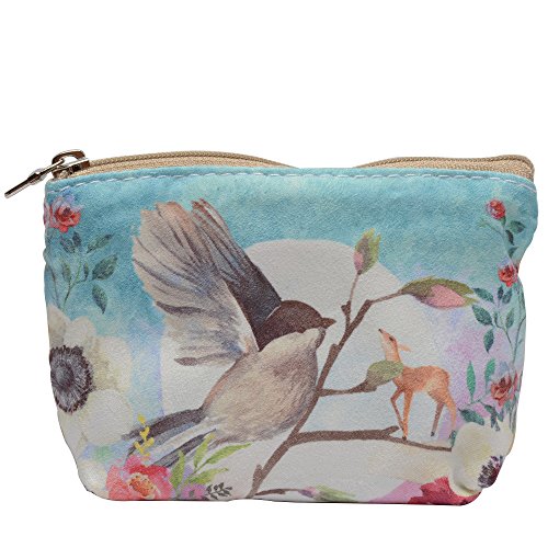 Women and Girls Cute Fashion Coin Purse Wallet Bag Change Pouch Key Holder (Birds) - Thumbnail 7