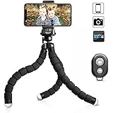 UBeesize Tripod S, Premium Phone Tripod, Flexible Tripod with Wireless Remote Shutter for iPhone &amp; Android Samsung, Mini Tripod Stand Holder for Camera GoPro and Mobile Cell Phone (Upgraded)