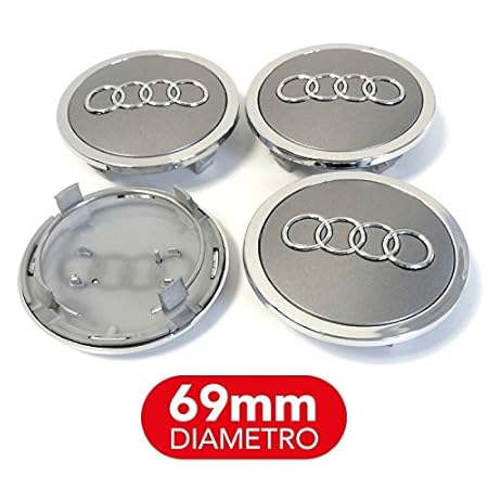 4 Kappen Nabendeckel Audi 69 mm A3 A4 A5 A6 A7 TT Q3 Q5 Q7 Felgen Legierung Nieten a + +