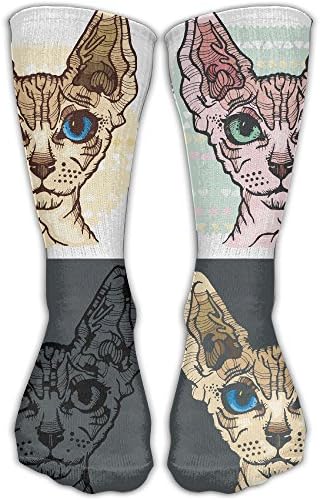 Sphynx Cat Unisex Novelty Crew Socks Ankle Dress Socks Fits Shoe Size 6-10