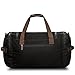 SUVOM Canvas Duffle Bag Leather Weekend Bag Carry On Travel Tote Duffel Weekender Luggage Oversized Holdalls Handbag for Men and Women with Padded Shoulder Strap(Black)