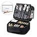 ROWNYEON Makeup Train Case Makeup Bag Organizer Travel Makeup Case Cosmetic Bag Proffessional Portable Storage Bag for Cosmetics Makeup Brushes Gift for Girls Women 9.8'' Mini Black primary