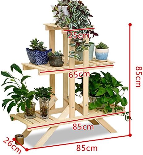 Solid wood flower stand/showy/flower pot/green rose multi-layer floor shelf/bonsai wooden flower racks/balcony living room indoor flower-B