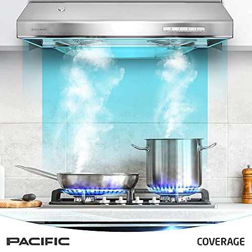 Pacific Kitchen Vent Hood AC30BS 30 Inch Under Range Hood Filterless Modern