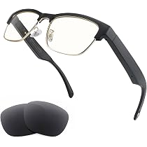Amazon.com: Tulbeys Bluetooth Audio Smart Glasses - Blue Light ...