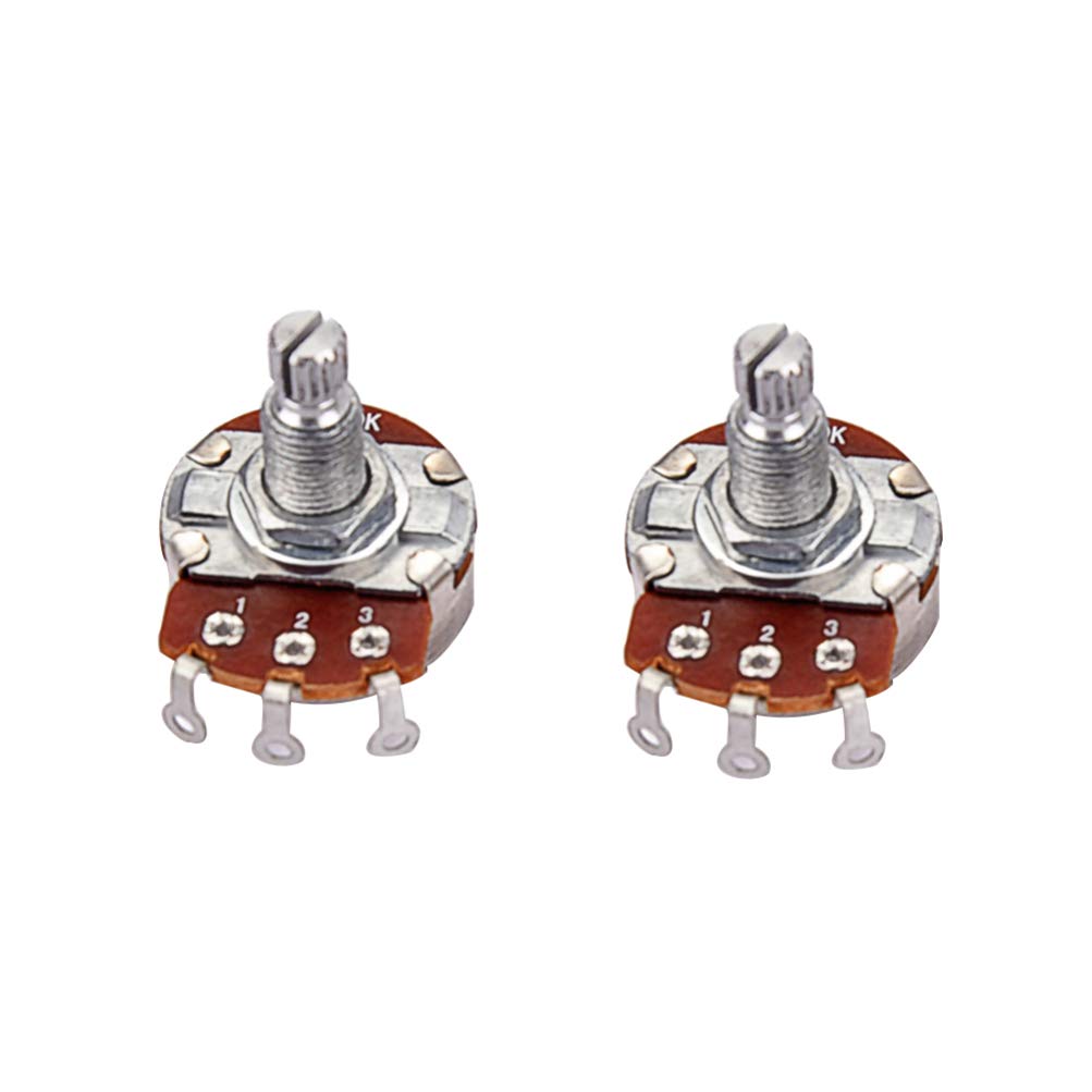 2Pcs Guitar Potentiometer Audio Volume Taper Potentiometers for Fender Telecaster Guitar Bass