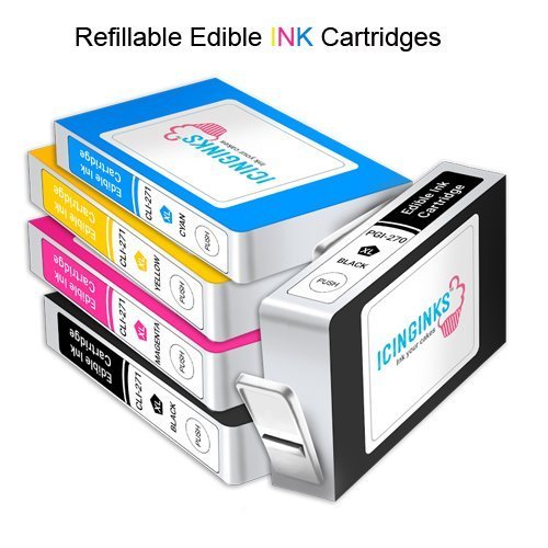 Icinginks Exclusive Cake Printer Package - Cake Wireless Image Printer, 10 Flexible Frosting Sheets, 100 Wafer Papers & Set of 5 Cake Ink Cartridges
