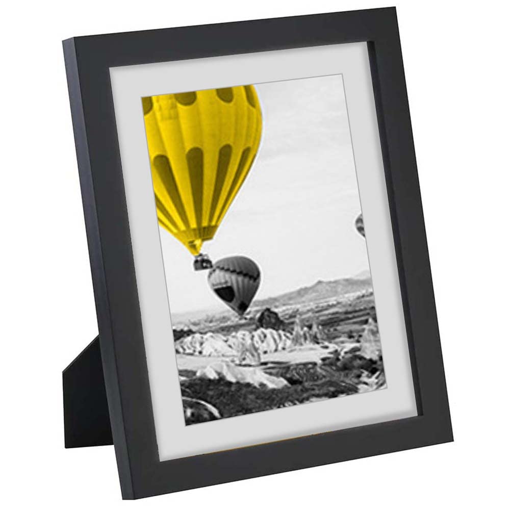 Photo Frame - 6x8 (15cm x 20cm) Picture Frames - Freestanding and Wall Mountable - Solid Wood Frames with HD Plexiglass, Black