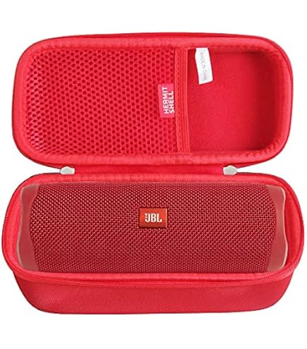 AONKE Étui Silicone Protection JBL Flip 7 Avec Bandoulière Amovible - Rouge - Sac De Transport Haut-Parleur Bluetooth