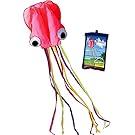 Hengda Kite Software Octopus Flyer Kite with Long Colorful Tail for Kids, 31-Inch Wide x 157-Inch Long, Large, Pink