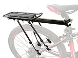 PEXIQAKA Bike Carrier Rack (220LB Weight Capacity) Aluminum Alloy Universal Adjustable Equipment Stand Footstock Bike Frame Bicycle Carrier Rack Luggage Cargo Rack