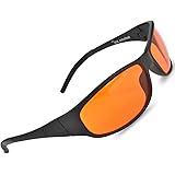Blue Blocking Amber Glasses for Sleep 99.9 Percent Effective - Nighttime Eye Wear - Special Orange Tinted Glasses Help You Sl