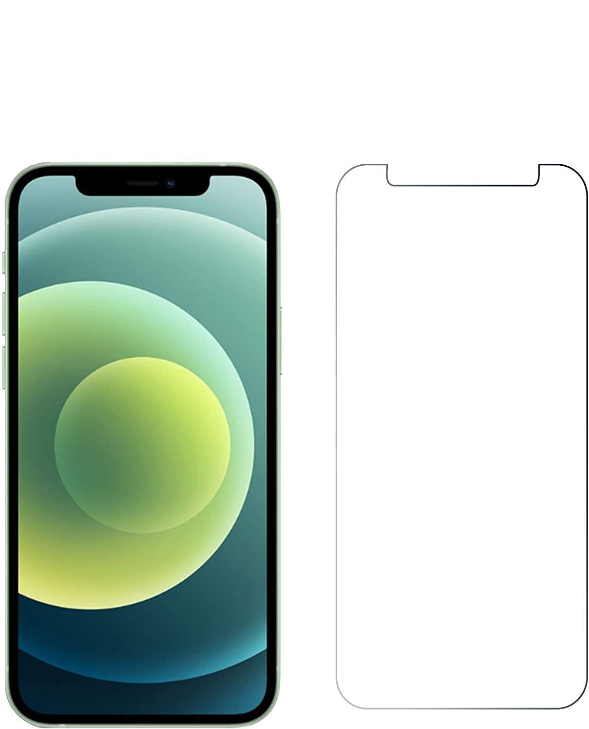 Glass Screen Protector Compatible with iPhone 12 Mini, Premium Tempered Glass Screen Protector for Apple iPhone 12 Mini (5.4'') 9H Hardness, 0.3mm Thick (Black)