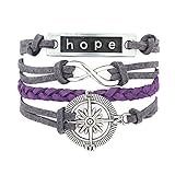 Susenstone®Handmade Infinity 8 Hope Rudder Anchor Leather Weave Jewelry Bracelet