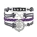 Susenstone®Handmade Infinity 8 Hope Rudder Anchor Leather Weave Jewelry Bracelet