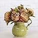 Duovlo Fake Flowers Vintage Artificial Peony Silk Flowers Wedding Home Decoration,Pack of 1 (Coffee)