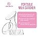 Manual Breastmilk Pump with Lid - 100% Silicone Food Grade BPA Free Portable Breast Pump - Breast Milk Catcher for Breastfeeding Moms - Best Gift for Breastfeeding Mothers