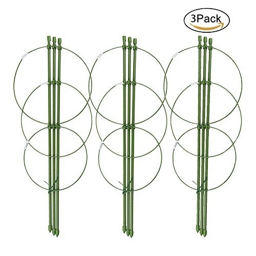 ASSR Climbing Plants Support, Garden Trellis Flowers Tomato Cages Stand Set of 3 Pack