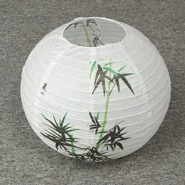 35cm Chinese Bamboo Round Paper Lantern Lampshade Oriental Home