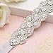 QueenDream Silver Crystal Sashes for Wedding Silver Wedding Bridal Belt Braided Rhinestone Sash