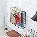 Country Rustic Black Metal Wire Wall Mounted Magazine, File & Mail Holder Basket w/Chalkboard Label