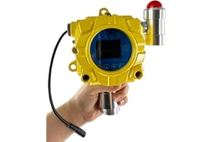 BHYIQI Oxygen Gas Detector Fixed O2 Detector with Measuring Range 0-30% Vol Resolution 0.1% Die-cast Aluminum Shell Infrared 