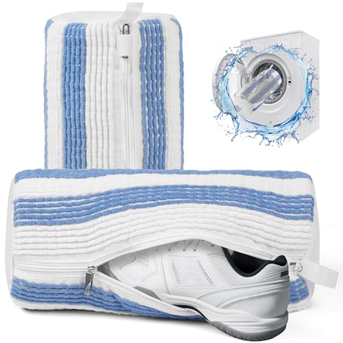 BoriYa 2026 New Upgrade Shoe Bag for Washing Machine Shoes, 2 Pieces, Microfibre 360° Cleaning Bag with Zip Lock for Cycling Shoe