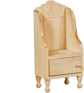 Melody Jane Dollhouse Victorian Potty Chair Unfinished Bare Wood Miniature Furniture