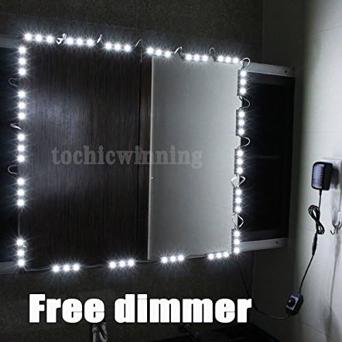Vechic 10' ft LED Mirror Light Kit Hollywood Makeup Mirror Light, Vanity Light White with Dimmer