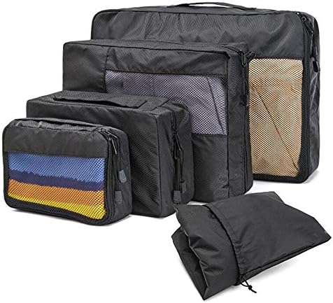 Packing Cubes EyHome Travel Luggage Organizer Waterproof Storage Bag-Black-Mesh