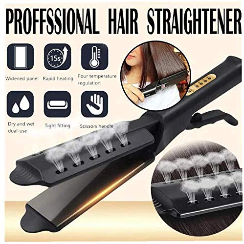 Lixiliw Hair Straightener, Four-Gear Ceramic Tourmaline Ionic Flat Iron Hair Straightener for All Hair Types (Black)