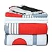 Dor Extreme Super Soft Luxury Red, Black and White Pattern Bed Sheet Set in 9 Prints, King, Red Boxes, 6 Piece