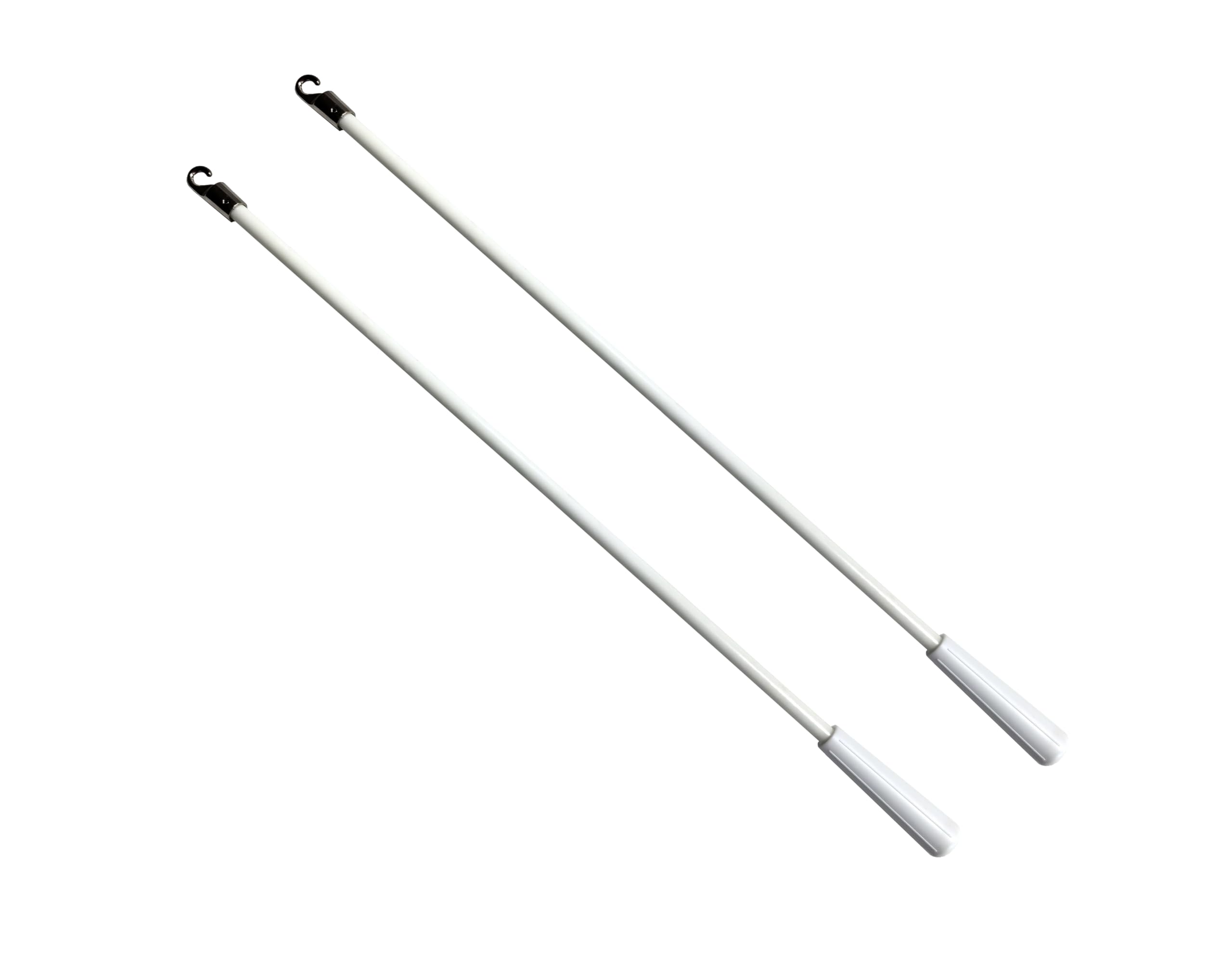 Photo 1 of **used**YCUHEN 2Pcs Blinds Wand 24Inch Long White Vertical Window Blind Tilt Wand Fiberglass Blind Wand Replacement Parts with Hook and Handle for Windows Curtain Door