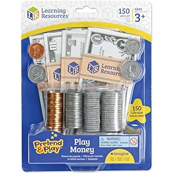 Learning Resources Pretend and Play, Play Money, Counting, Math, Currency, 150 Pieces, Ages 3+