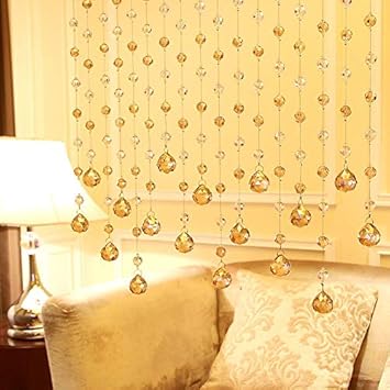 Buy Np Golden 21 Strings Crystal Bead Curtain For Door Or Window
