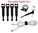 Desktop Cable Organizer, Weighted, Eco-Friendly Silicone, No Bad Smell, Bundled with 4 Reusable Cable Ties (Black)
