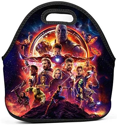NJLLOS The Ave-NG-eRs End-Game Neoprene Lunch Tote Thick Insulated Lunch Bag Portable Thermal Lunchbox Waterproof Outdoor Picnic Travel Handbag with Zipper for Men Women Kids Boys Girls