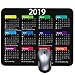 2019 Calendar HD Font Mouse pad, Non-Slip Personalized Rectangular Black Background, Size: