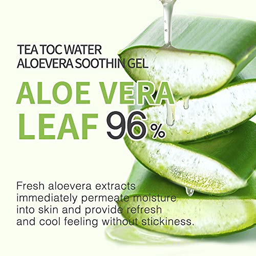 image for a;t fox TEATOC Organic Aloe Vera Gel | 100% Pure Aloe With 99.9% Real 