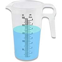 Pool Chemical Measuring Cup 4oz Graduated Cylinder & 16oz Measuring Pitcher Set - Chemical & Heat Resistant For Labs & Home Polypropylene Measuring Tools