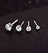 ORAZIO 8 Pairs Stainless Steel Stud Earrings For Mens Womens Clear Round Cubic Zirconia Inlaid, 3mm-6mm