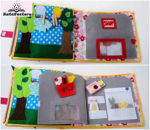 image for KataFactory Dollhouse with dress up doll - Quiet book for preschool gi