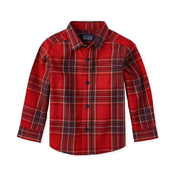 The Children's Place Baby Boys Printed Long Sleeve Poplin 3006313