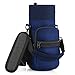 Barbarians Water Bottle Carrier, Bottle Pouch Holder with Adjustable Shoulder/Hand Strap 2 Pockets for Swell Type Bottle 16oz 17oz 20oz 24oz 25oz 32oz 40oz, Suitable for Hiking Travel Camping Blue