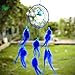 Soledi India Style Handmade Blue Dream Catcher Circular Net With_feathers Wall Hanging
