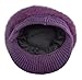 HINDAWI Winter Hat Warm Knit Snow Ski Outdoor Crochet Womens Hats Skull Cap with Visor Fuchsia