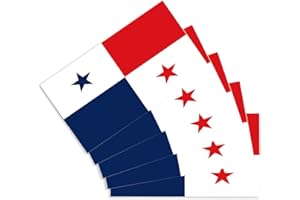 CANTENDO 5Pcs Panama Flag Decal Sticker - Panamanian Flags Reflective Vinyl Car Stickers - for Car Window Bumper Waterproof Sticker (2.5 x 4.5 Inch)
